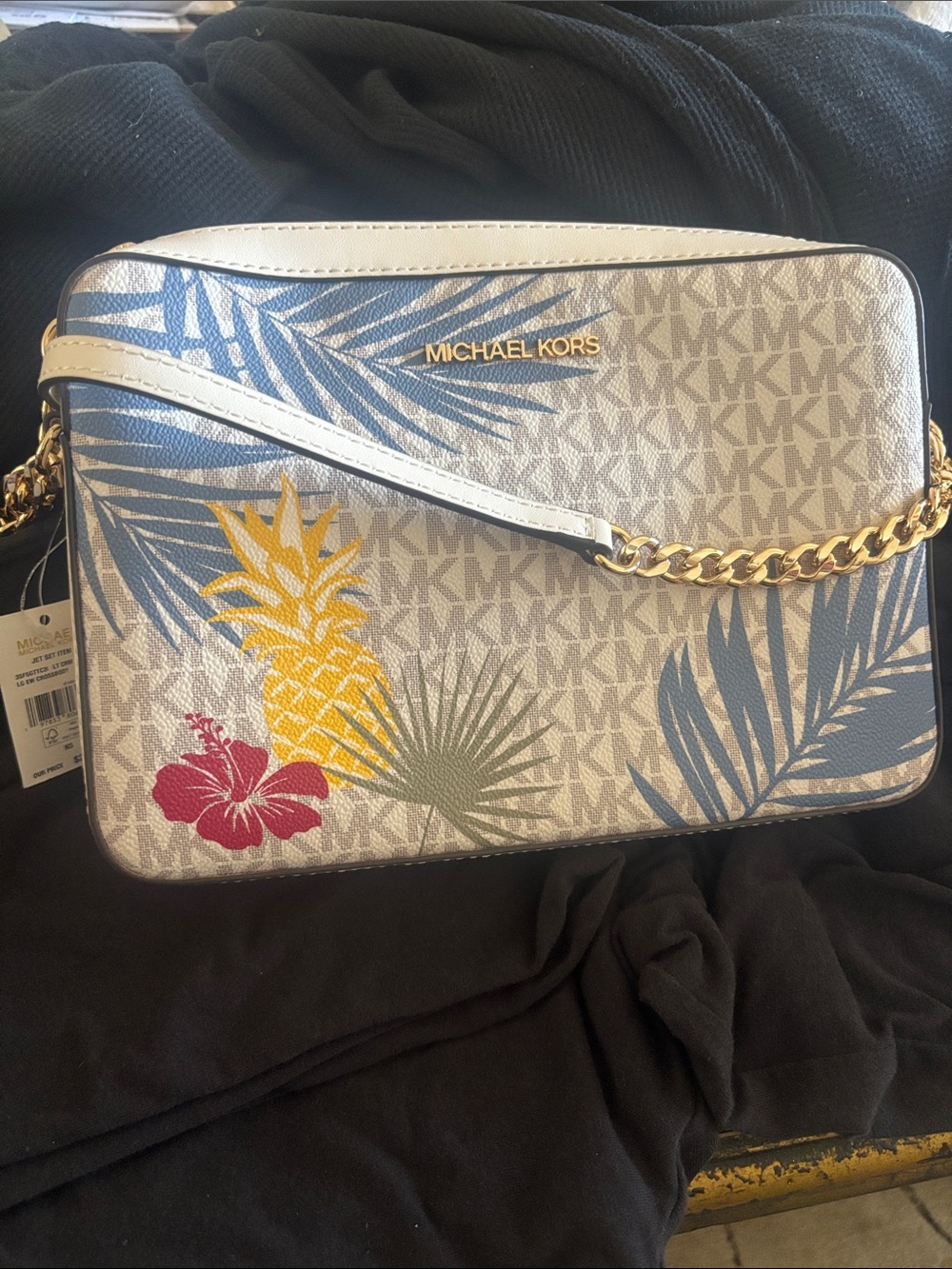 NWT Michael Kors Limited Edition Hawaii Tropical  Crossbody - Blue, Yellow, Pink